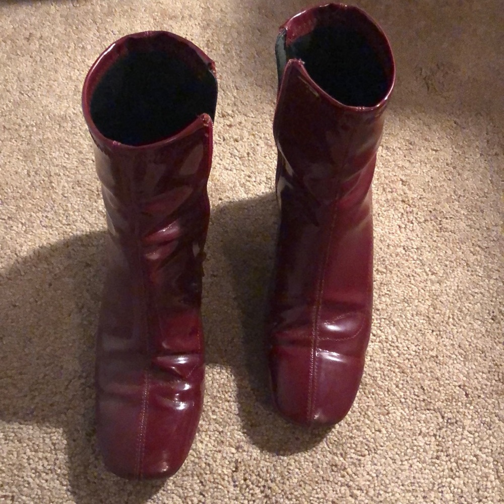 Zara patent leather boots